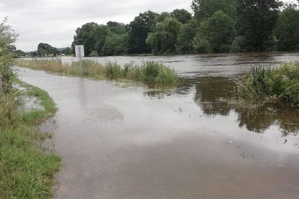 La Vilaine à Guipry-Messac en crue en juin 2018.