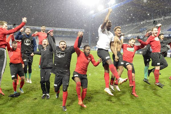 Les Herbiers lors de leur qualification face à l'AJ Auxerre le 6 février 2018