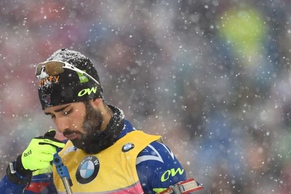 Martin Fourcade pendant la mass start de Rupholding, le 16 janvier 2016.