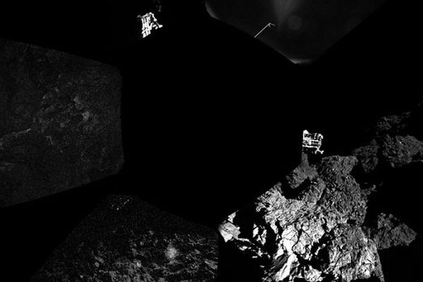 La première image panoramique prise par Philae à la surface de la comète.