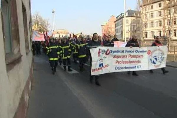 Les pompiers ont manifesté à l'appel du syndicat Force Ouvrière