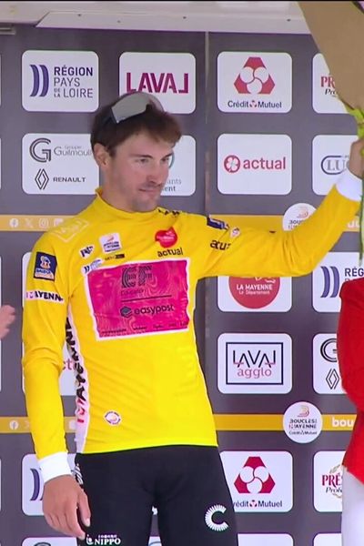 Alberto Bettiol, vainqueur de la 2e étape des Boucles de la Mayenne et maillot jaune