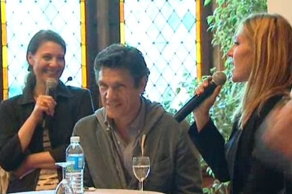 Marc Lavoine et Mathilde Seigner à Arras ce lundi soir.