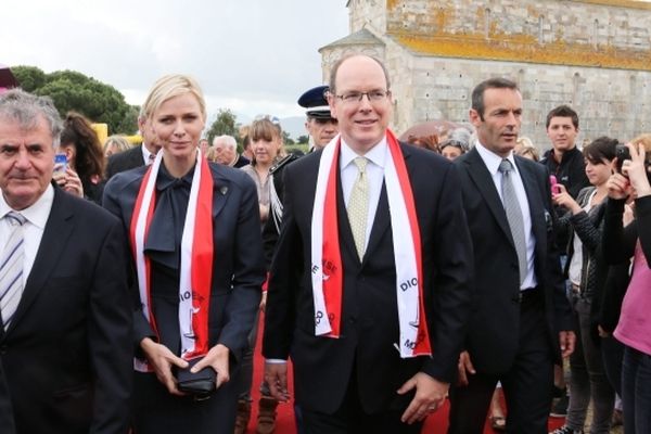 Le prince Albert II de Monaco et la princesse Charlène à Lucciana en mémoire de Sainte Dévote