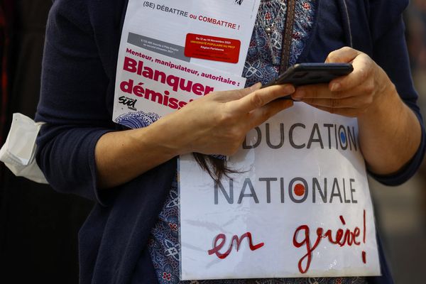 La grève de l'éducation nationale du 23 septembre 2021 à Paris.