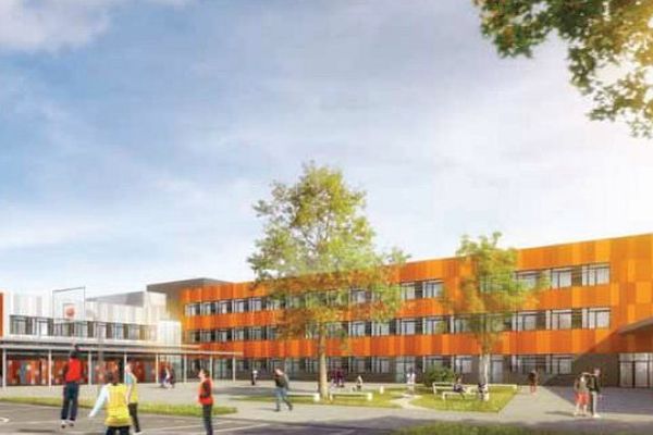 Le nouveau collège public de Savenay en Loire-Atlantique acueillera 700 élèves. architectes : Linea et MCM