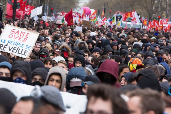 La manifestation parisienne contre le projet de loi Travail, le 9 avril 2016.