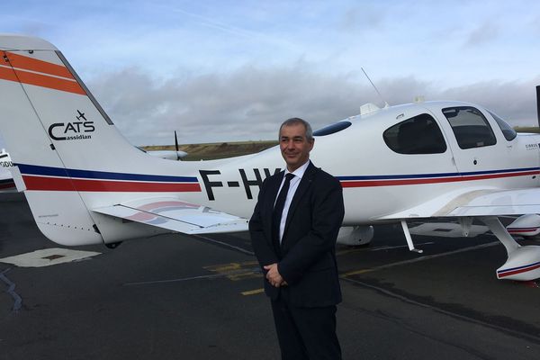 Jean Longobardi, président de l'Airbus flight academy, à l'aéroport d'Angoulême. 