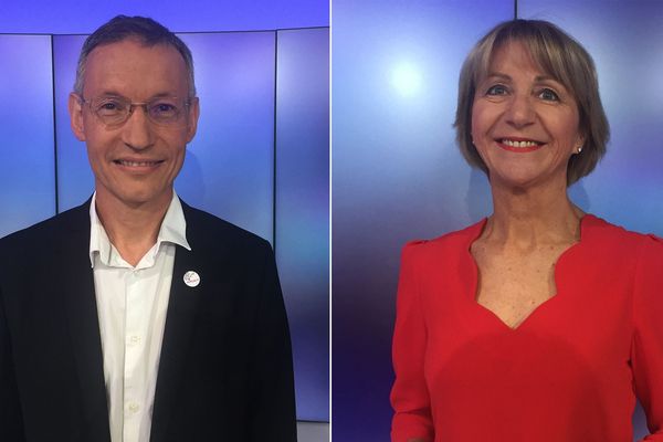 Philippe Cardin (DVG) et Joëlle Hours (LREM), se sont affrontés lors d'un débat sur le plateau de France 3 Alpes