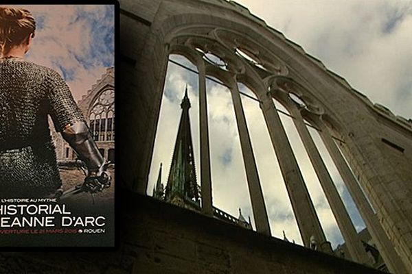 L'entrée de l'Historial Jeanne-d'Arc situé à Rouen se fait par la rue Saint-Romain, entre le parvis de la cathédrale et l'église Saint-Maclou.