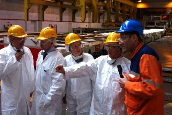 Mardi 19 février 2013, Issoire (Puy-de-Dôme): invités par le Conseil Régional d'Auvergne, deux dirigeants d'Airbus ont rencontré des chefs d'entreprises investies dans le secteur aéronautique.