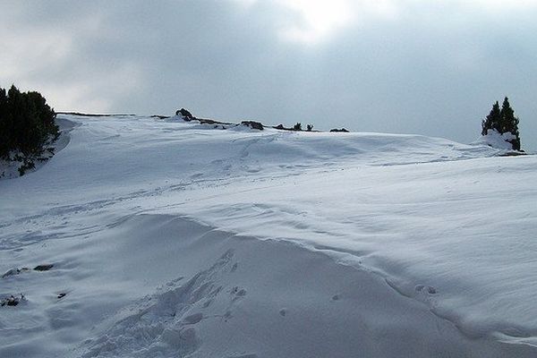 Photo d'archives : congère au Pech de Foix