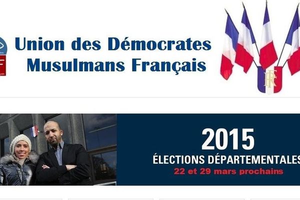 Capture d'écran du site de l'Union des démocrates musulmans français. 