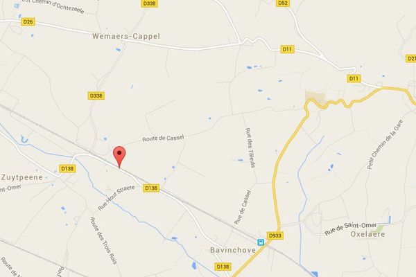 L'accident a eu lieu entre la Houte Straete et Wemaers-Cappel, à Zuytpeene sur la route de Bavinchove