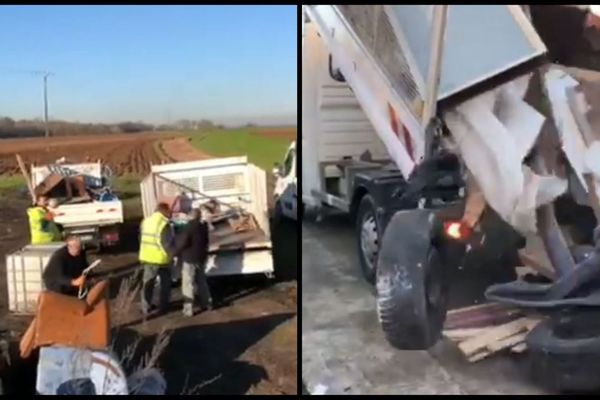 Lundi 6 janvier, les équipes municipales de Laigneville ont collecté les déchets abandonnés en bordure de champ pour les décharger chez l'homme identifié comme l'auteur du dépôt;