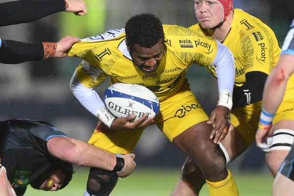 L'arrière fidjien de La Rochelle Kini Murimurivalu - European Rugby Champions Cup Groupe B lors de la rencontre entre Glasgow Warriors et La Rochelle au Scotstoun Stadium de Glasgow (Écosse), le 14 décembre 2019.