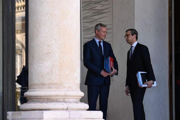 Bruno Le Maire et Alexis Kohler, à la sortie du Conseil des Ministres