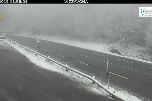 Capture d'écran du col de Vizzavona, lundi 21 janvier 2019.