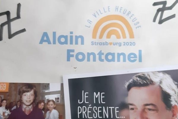 Alain Fontanel a retrouvé chez lui l'un de ses tracts de campagne, souillé de croix gammées nazies.