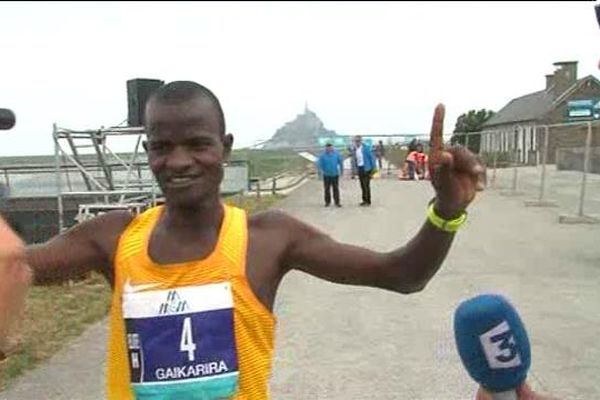 Moses Gaikarira (Kenya) a remporté le marathon du Mont Saint-Michel en 2h13 et 39 secondes.