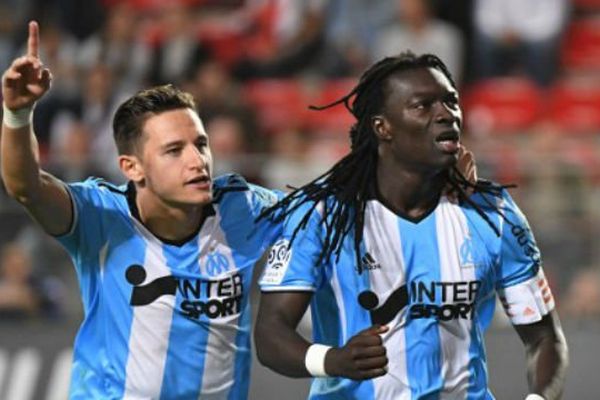 Gomis auteur d'un doublé face à Rennes, avec Florian Thauvin.