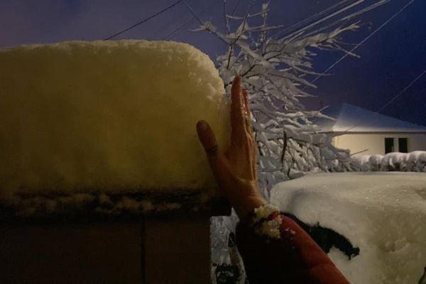 La neige tombée en grande quantité à Audincourt