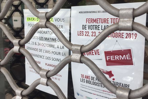 Les rideaux des laboratoires d'analyses médicales sont baissés pendant trois jours dans la région