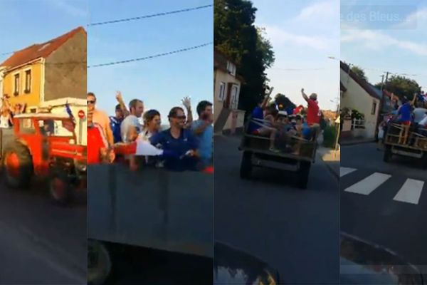 Un tracteur dans les rues de Desvres ce dimanche soir