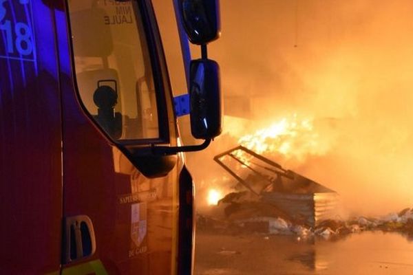 Incendie à Pujat dans l'entreprise Paprec.