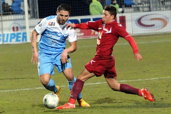 Andy Delort, lors du match Tours/Arles-Avignon, en février 2015.