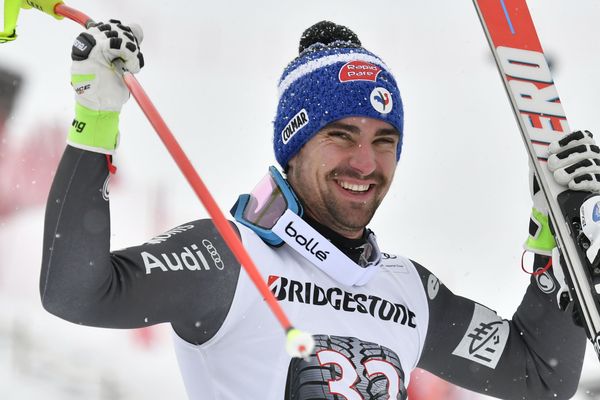 Maxence Muzaton, à la Coupe du monde de ski alpin en Suisse, le 13 janvier 2017.