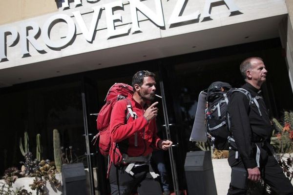 Jérôme Kerviel et Patrice Gourrier, hier, en Italie.