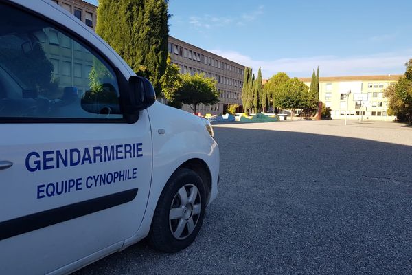 Une vingtaine de gendarmes est engagée avec une équipe cyno spécialisée "explosifs"