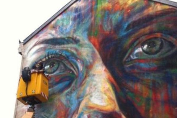 Cette fresque est l'oeuvre de David Walker, un peintre anglais. Elle est réalisée entre le 7 et le 13 juin 2015.