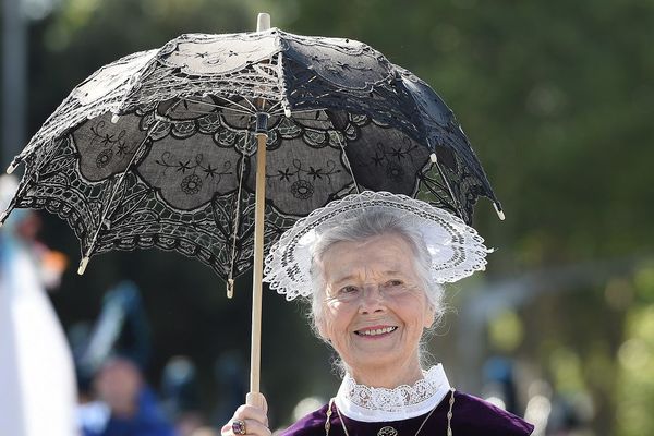 Pendant la grande parade des nations celtes au festival Interceltique de Lorient