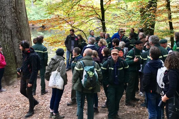 Les agents de l'Office national des forêts (ONF) sensibilisent la population à l’industrialisation croissante de la forêt. 