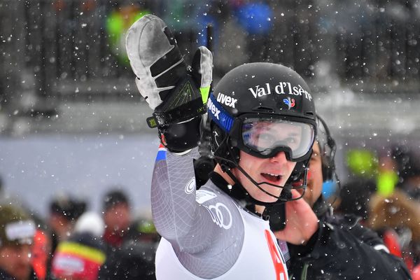 Clément Noël après sa deuxième course au Slalom de la Coupe du monde FIS de Ski Alpin en Autriche, le 21 janvier 2018.

