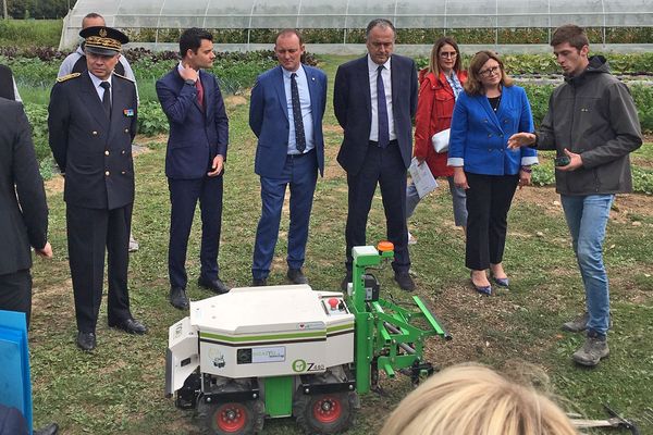 Didier Guillaume, ministre de l'Agriculture et de l'Alimentation en visite au lycée agricole d'Yvetot (Seine-Maritime) 