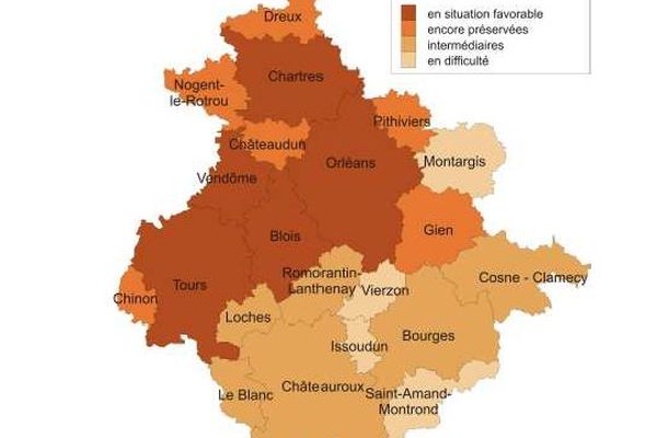 Zones d'emploi en région Centre 