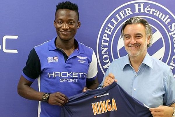 Montpellier - présentation de Casimir Ninga nouvel attaquant N°29 du MHSC - septembre 2015.