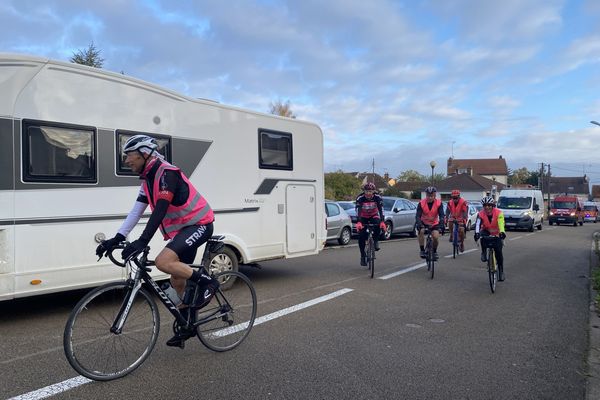 Tour cyclo, étape à Chaumont.