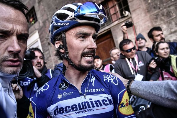 Julian Alaphilippe, photographié lors des Strade Bianche, le 9 mars 2019.