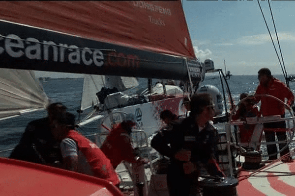 L'équipage de Dongfeng à l'entraînement