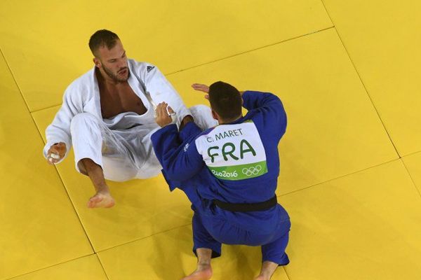 Le judoka francilien Cyrille Maret face à l'allemand Karl-Richard Frey à Rio