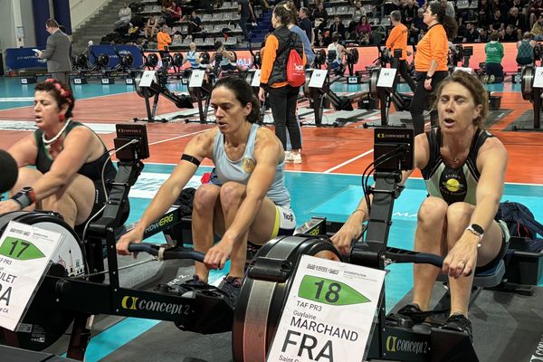 Margot Boulet aux championnats de France indoor au stade Charléty à Paris.