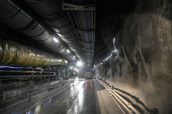 Un des chantiers du tunnel Lyon-Turin à Saint-Martin-de-la-Porte (Savoie), en juin 2019.