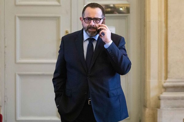 François Cormier-Bouligeon en salle des 4 colonnes durant les questions d' actualité au gouvernement a l'Assemblée Nationale. 