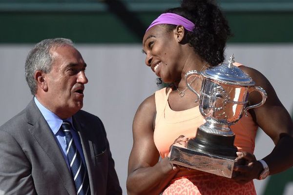 Jean Gachassin avec Serena Williams à Roland-Garros