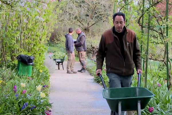 Tariq Baakil, jardinier de la Fondation Claude Monet, le vendredi 29 mars.