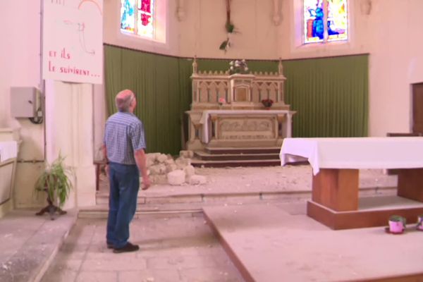 La voute de l'église d'Arçais s'est effondrée lors du séisme